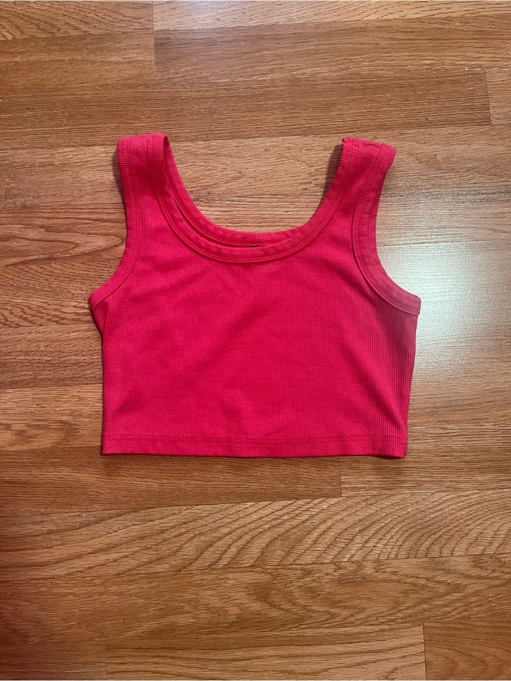 SHEIN Hot Pink Ribbed Crop Tank Top
